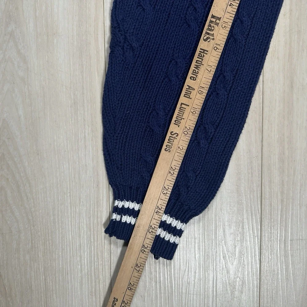 Vintage Gant Sweater Mens Blue Hand Framed 100% Cotton Cable Knit Size Large